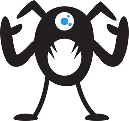 Funny Monster Character Illustration