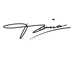 abstract signature idea starting letter T for document. Vector with transparent background