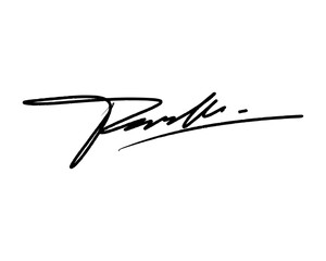 signature ideas with handwritten letter P. Vector with alpha channel.