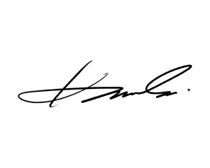 Abstract signature idea starting letter K for document. Vector with transparent background or alpha channel.