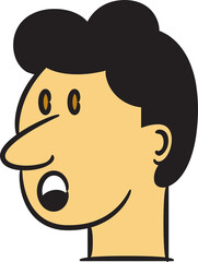 Amazed Man Avatar Cartoon Illustration