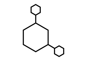 Icono negro de célula o componente químico