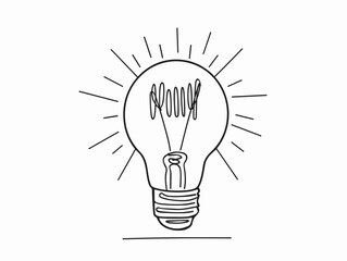 Concept-Bright-Idea-Minimal-Vector-Outlined-Lightbulb-Emanating-Rays-Black-Line-White-Background-No-Background-Concept-Bright-Idea