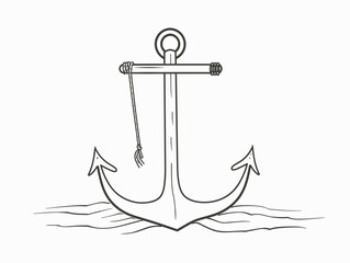 Anchor: Stability and Grounding in a Single Line - Vector Art Drawn with One Line