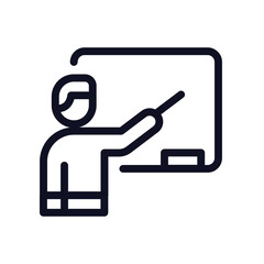 School & Student Icon Outline Style