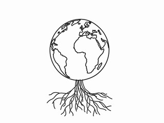 Intercultural Roots: A Single-Line Symbol of Embracing Global Unity and Connection