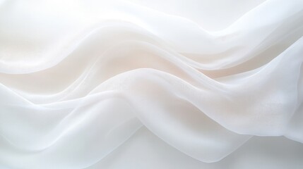 Obraz premium Soft White Fabric with Flowing Waves