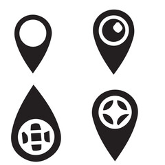 Map pin location icons silhouette - vector image of map pin location icons - set of map pin location icons.  