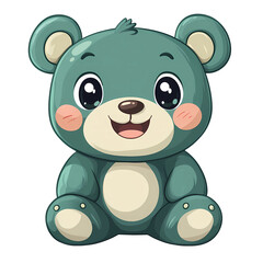 Fototapeta premium Lovingly illustrated cartoon teddy bear - perfect for nursery decorations, baby gifts, generated ai
