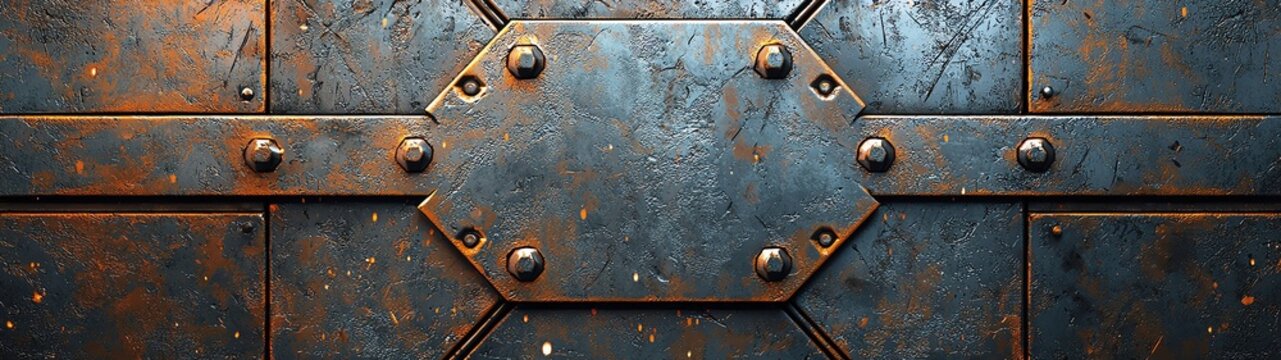 Welded metal surfaces forming sharp, angular lines, representing the craftsmanship of heavy industry