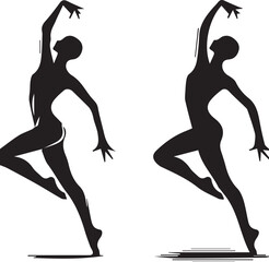 Shadow Dance silhouette - vector image of Shadow Dance - black and white silhouette of Shadow Dance