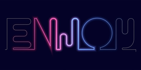 injoy text, gradient color injoy text, injoy vector,  neon text