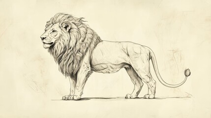 Obraz premium Biblical Illustration of Psalms 76: The Lion in Zion, Symbolizing God’s Strength, Protection, and Dwelling Among His People