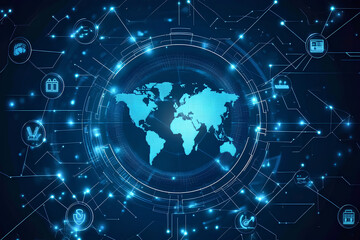 Naklejka premium Global network security