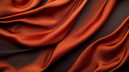 Obraz premium Elegant Silk Fabric in Rich Orange and Brown Hues