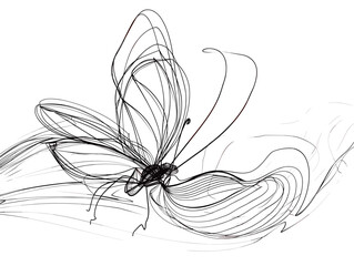 Butterfly Metamorphosis - The Journey of Transformation and Renewal: A Continuous Line Art Depiction of Embracing Change, Growth, and Emergence