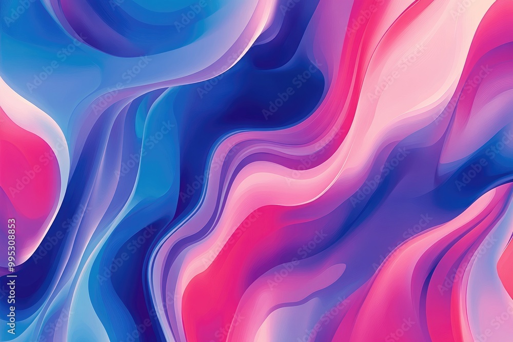 Poster vibrant abstract background featuring fluid shapes in blue pink and violet creating a lively and pla