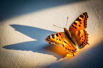 Obraz premium Butterfly with wings spread wide in sunlight