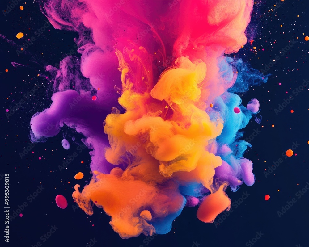 Aufkleber vibrant ink splash backdrop featuring dynamic design elements