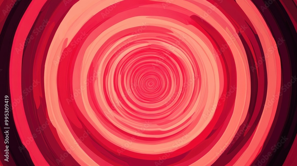 Poster vibrant red circular background design 2d cartoon style illustration with an area to include your te
