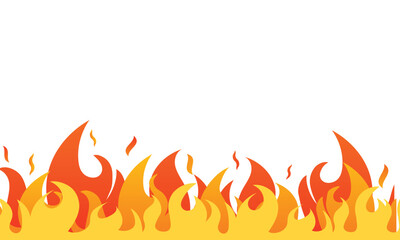 fire flame border. burning frame. transparent png and vector illustration.