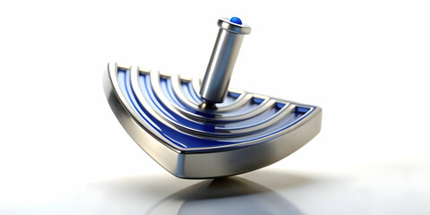 3D Isolated Hanukkah Dreidel with Motion Blur Effect on White Background - Perfect for Dynamic Infographics and Holiday Design Elements