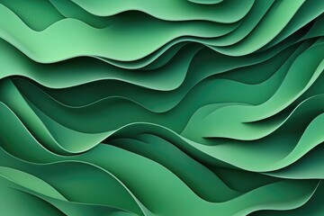 Obraz premium Beautiful green background with 3D nature inspired lines
