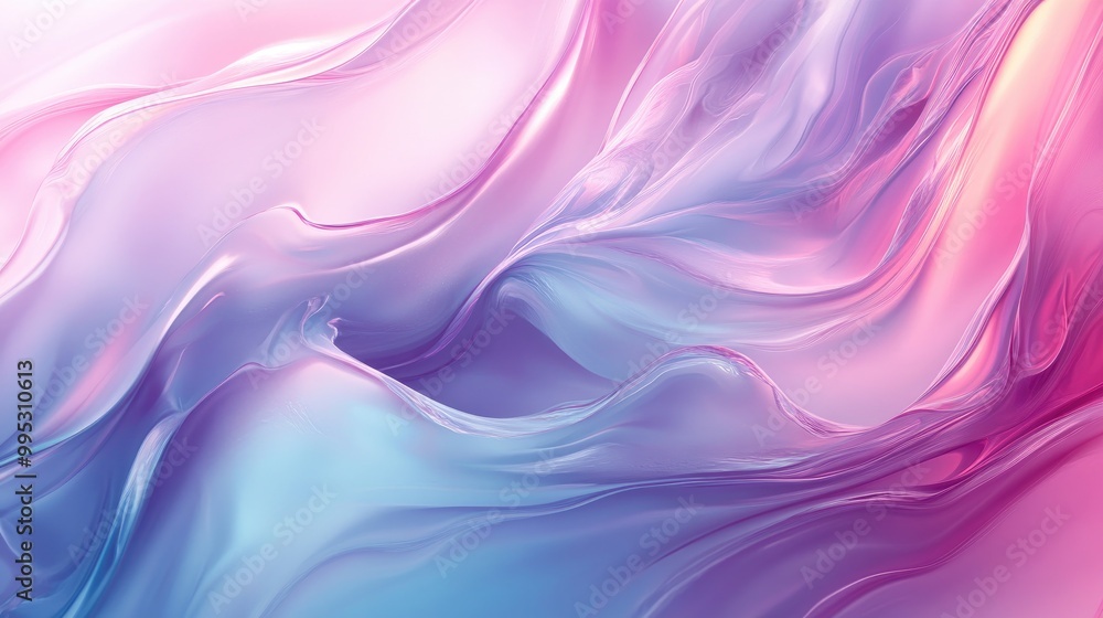 Poster Soft smooth gradient background featuring a liquid design with a grainy texture