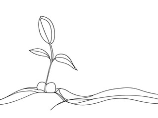 Sprout's Emergence: A Metaphor of Birth and New Beginnings in Minimalist Line Drawing