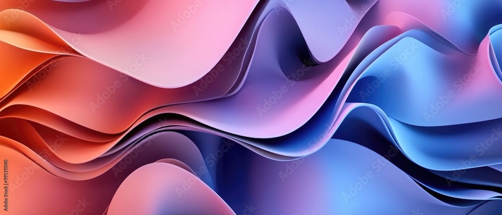 Poster abstract 3d geometric background with dynamic surfaces in motion