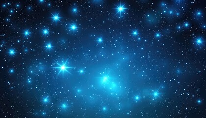 Fototapeta premium Light blue 2D cartoon backdrop featuring galaxy stars Vibrant illustration with shining astronomical elements ideal for advertising posters or banners