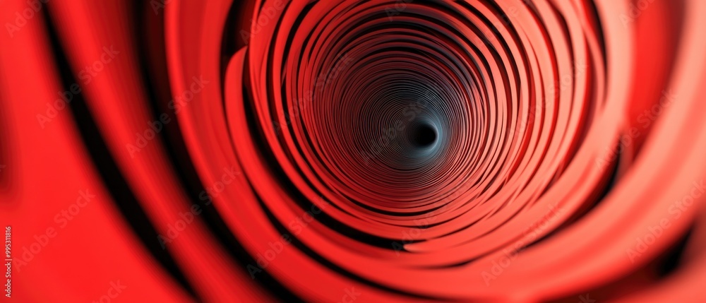 Aufkleber abstract red circles creating a fractal or optical illusion 3d rendering