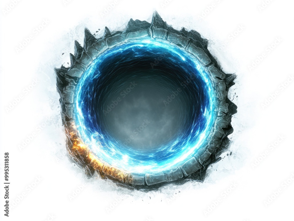 Aufkleber illuminated vortex with a png effect on a white backdrop radiant circular teleport platform resembli
