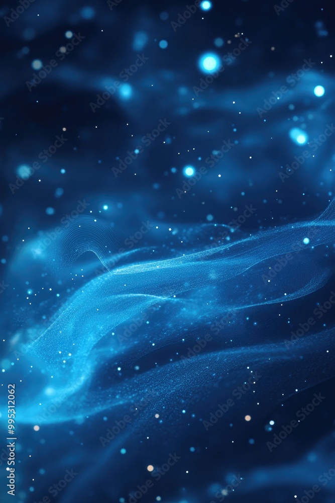 Aufkleber abstract twisted lines in space featuring depth of field against a dark blue background