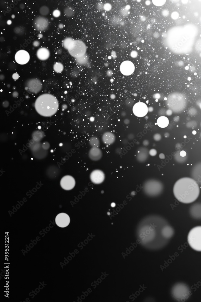 Aufkleber abstract black and white background featuring shimmering circles and particles creating a visually s