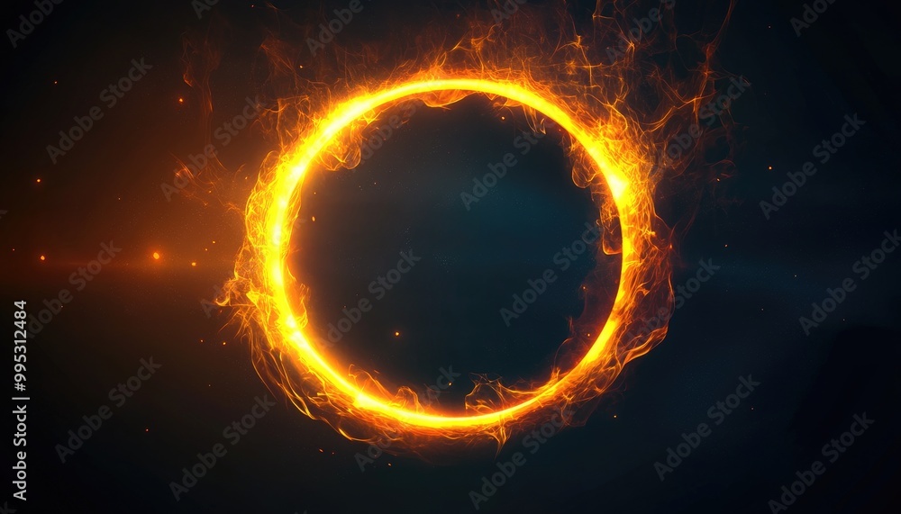 Aufkleber bright circular frame with a glowing backlight effect featuring a designated area for text and promo