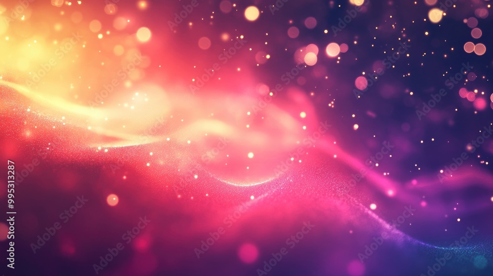 Poster vibrant red backdrop with a festive sparkly design abstract pastel blur creates a trendy cosmic grad