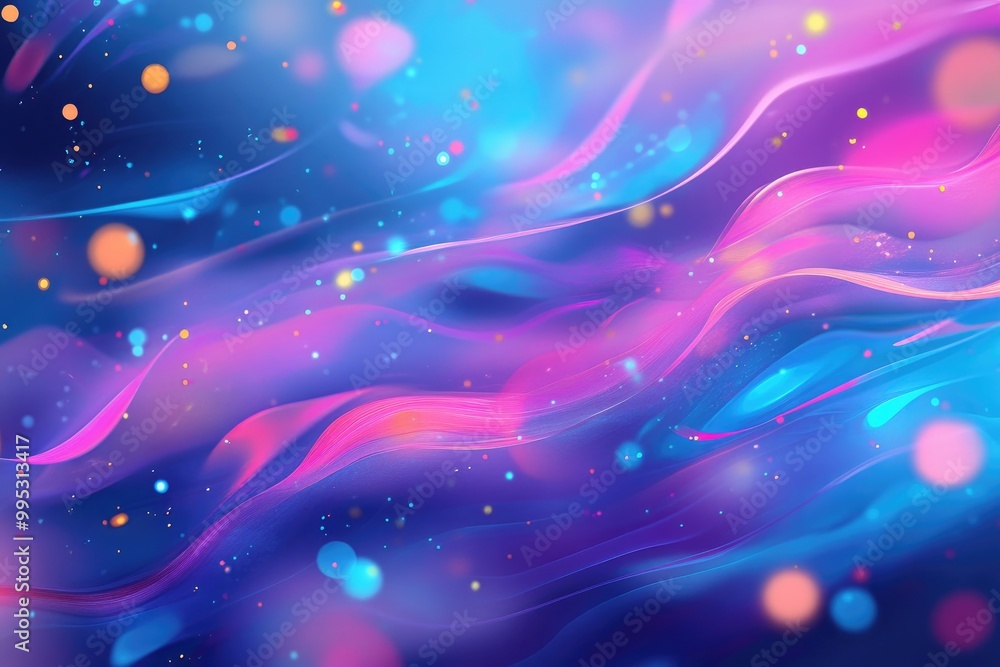 Aufkleber vibrant blurred graphics featuring diverse color combinations and elegant splashes a 2d cartoon styl