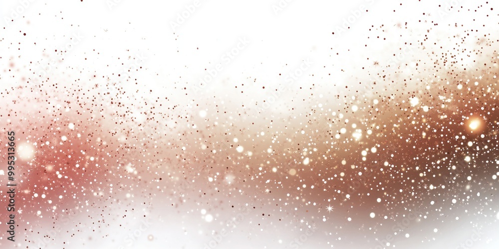 Poster Abstract particle effect for an elegant greeting card Features a sparkling texture with snow and stars against a white backdrop