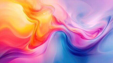 Obraz premium Colorful abstract swirl design featuring fluid shapes and twisting liquid colors creating a marble like or plastic wavy texture background suitable for business or tech presentations