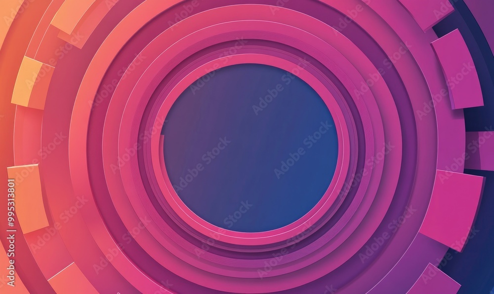 Poster fantasy eps10 2d cartoon style overlapping geometric circular frame for a business backdrop