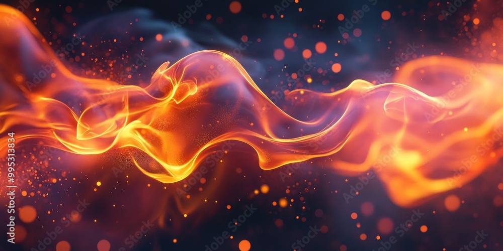 Poster abstract background featuring dynamic fire elements and vibrant colors creating an energetic and eye