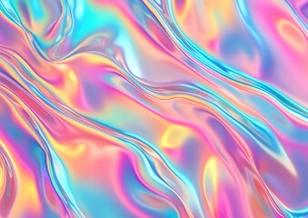 Fototapeta premium Vibrant neon holographic texture with a 2D cartoon style ideal for club party flyers Abstract gradient backdrop for creative designs