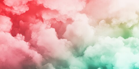 Abstract soft cloud background featuring pink red and green hues in a pastel gradient