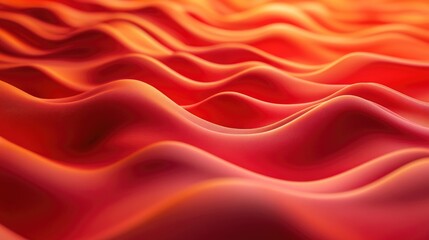 Fototapeta premium Vibrant red and orange wavy backdrop Elegant mockup for creative design 3D rendering
