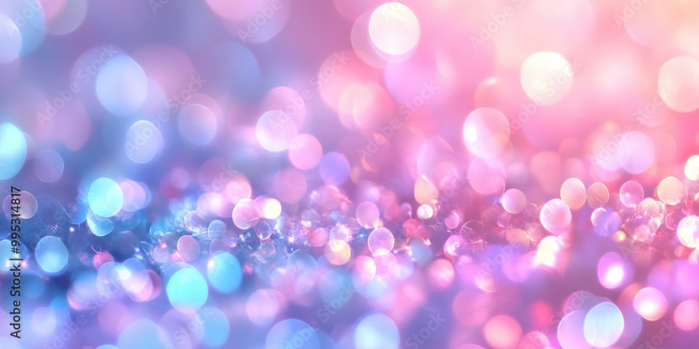 Poster abstract lights with unfocused pastel gradient colors create a bokeh blur effect enhancing the visua