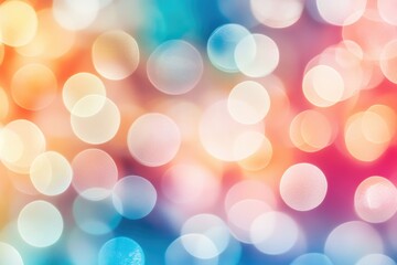 Obraz premium Colorful bokeh circles on a soft white background with a blurred effect