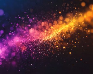Fototapeta premium Vibrant abstract background featuring colorful particles creating a stunning futuristic sparkle set against a dark backdrop