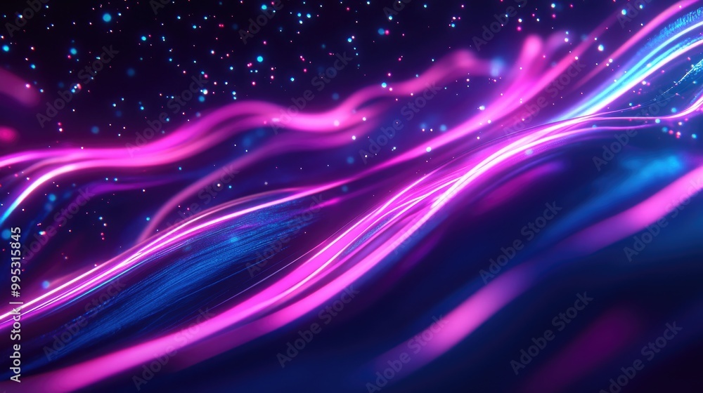 Aufkleber neon glowing lines with magical energy create an abstract space light concept ideal for background w