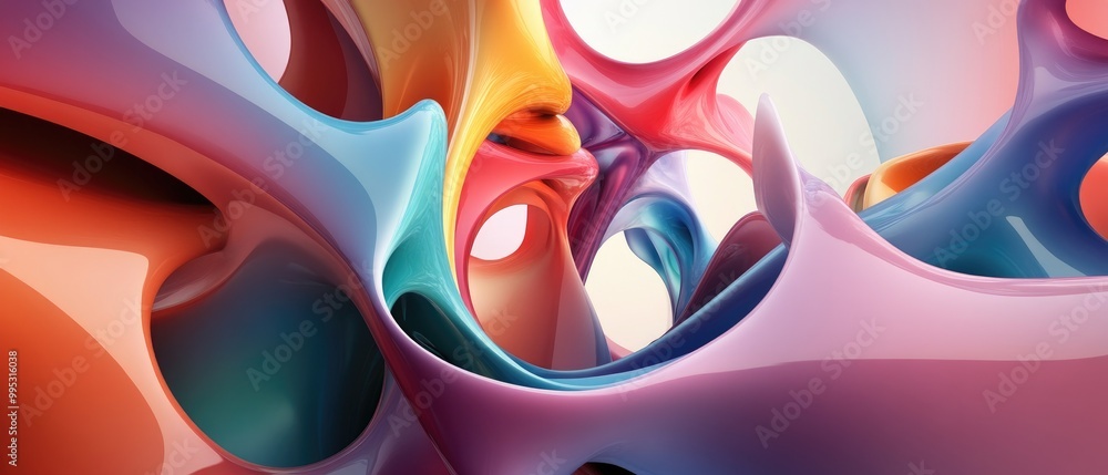 Poster abstract 3d background featuring imaginative structures and shapes